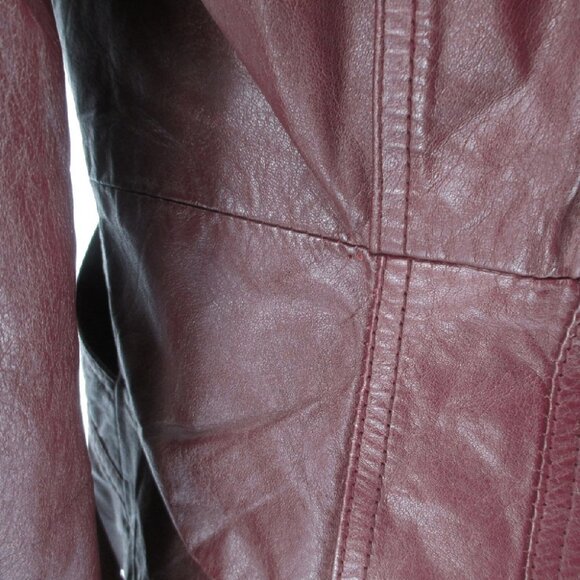 Vintage 70's Red Fur Collar Leather Jacket M - Picture 15 of 16